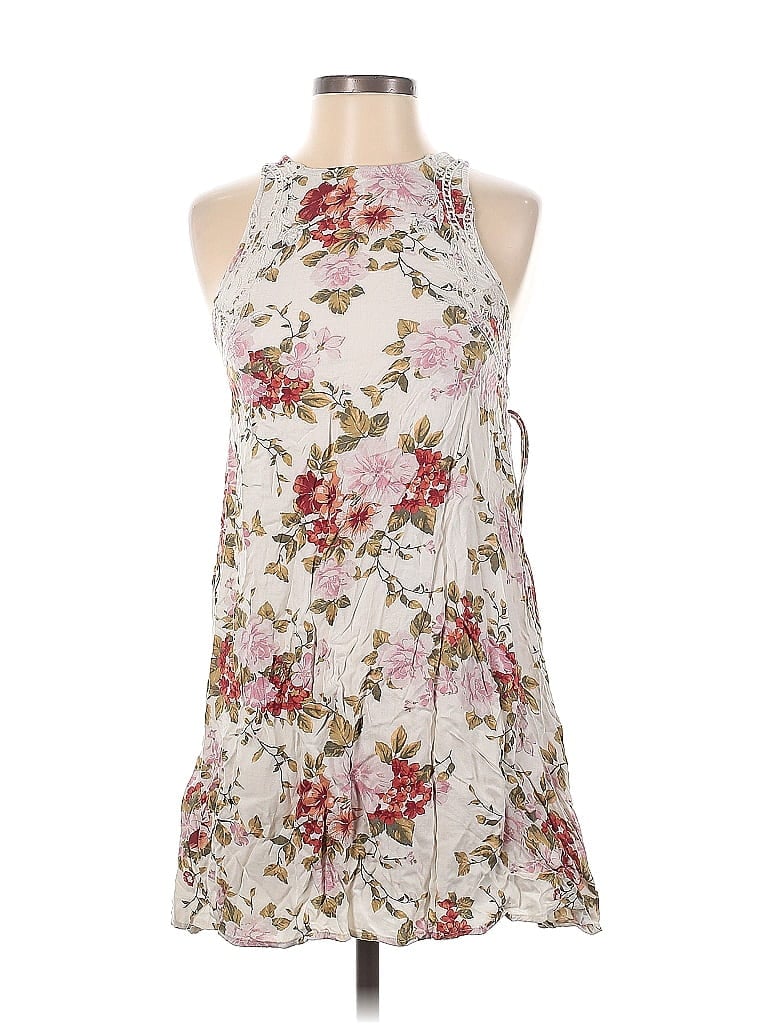 American Eagle Outfitters 100% Viscose Floral Motif Floral White Casual Dress Size XS - photo 1