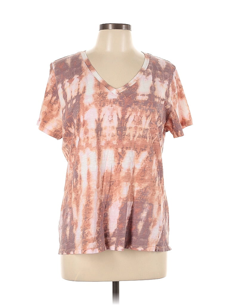 Sonoma Goods for Life 100% Cotton Acid Wash Print Batik Tie-dye Pink Short Sleeve T-Shirt Size L - photo 1