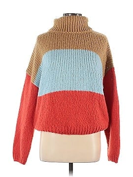 Woven Heart Turtleneck Sweater (view 1)
