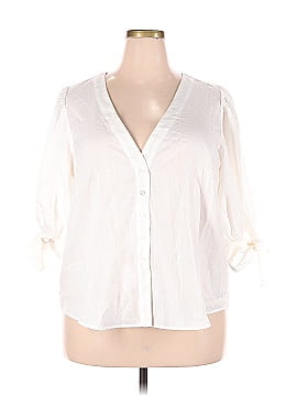 ELOQUII Short Sleeve Button-Down Shirt (view 1)