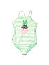 Gap Kids Tortoise Hearts Graphic Stripes Tropical Green One Piece Swimsuit Size 2X-large (Kids) - photo 1