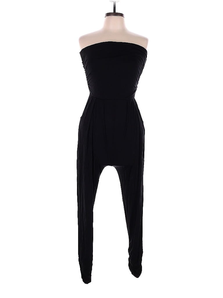 Heart & Hips Solid Color Block Black Jumpsuit Size L - photo 1