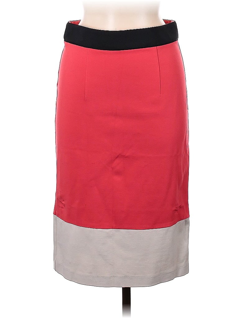 Amanda + Chelsea Solid Color Block Red Casual Skirt Size 8 - photo 1
