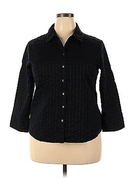 JM Collection Long Sleeve Button-Down Shirt (view 1)