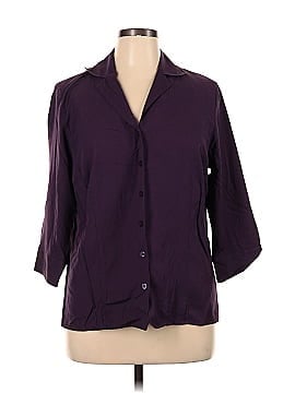 JM Collection 3/4 Sleeve Button-Down Shirt (view 1)