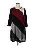 Jessica Howard 100% Acrylic Chevron-herringbone Graphic Color Block Burgundy Casual Dress Size 1X (Plus) - photo 1