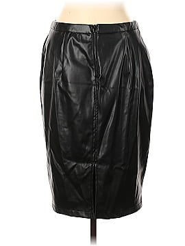 Kate Kasin Faux Leather Skirt (view 2)