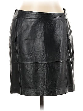 Soft Grey Leather Skirt (view 1)