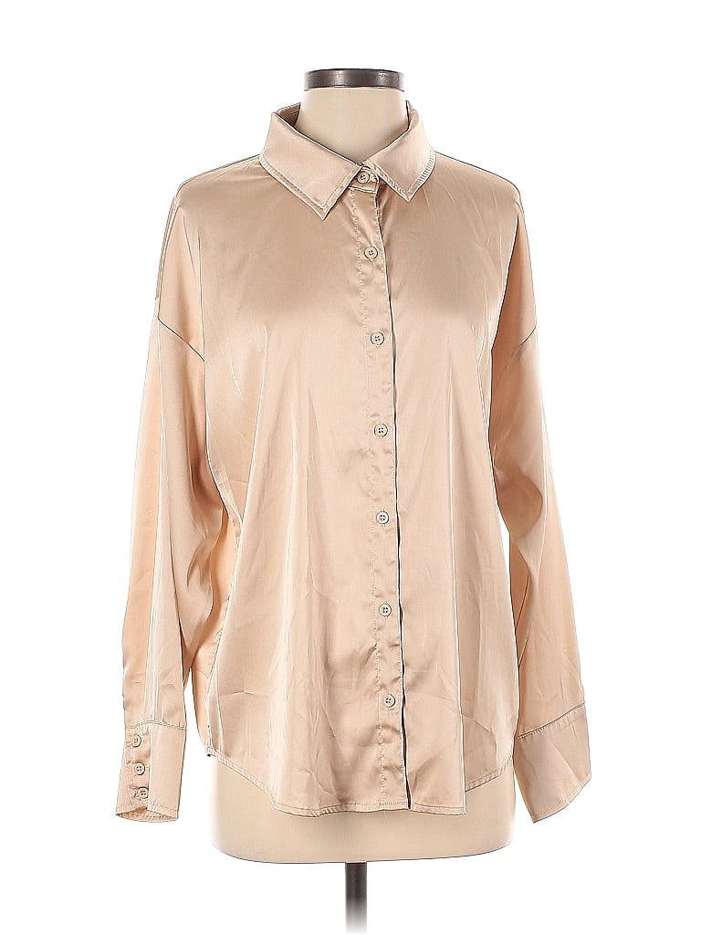 Lane 201 Solid Tan Long Sleeve Blouse Size S - photo 1