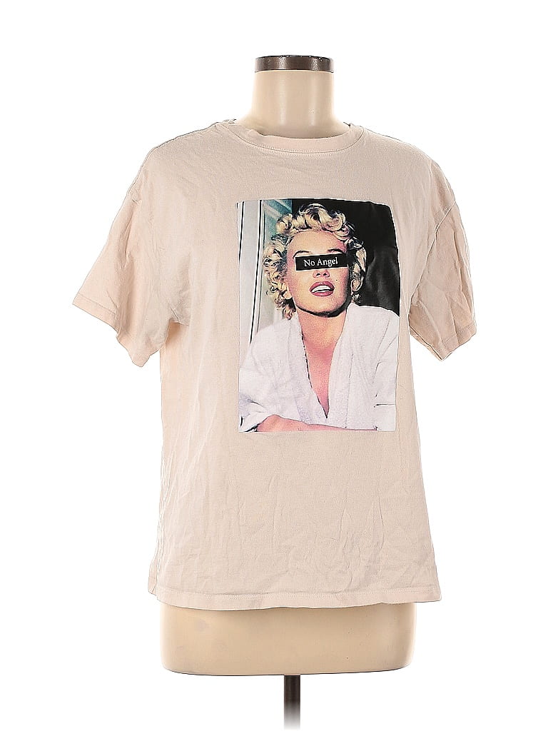 Marilyn Monroe 100% Cotton Print Tan Short Sleeve T-Shirt Size M - photo 1