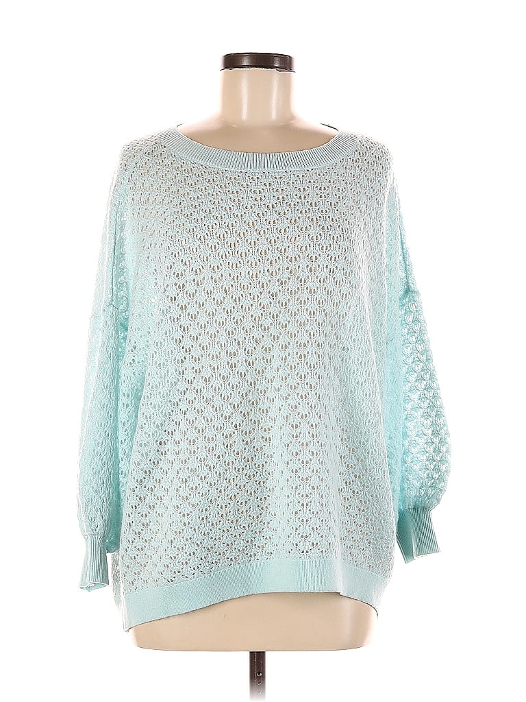 Alice + Olivia Teal Cashmere Pullover Sweater Size L - photo 1