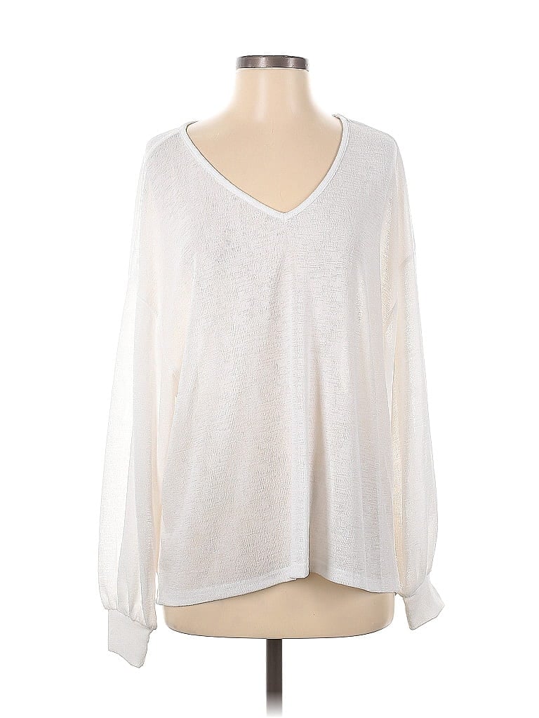Pre-owned Shein Pullover Sweater In White