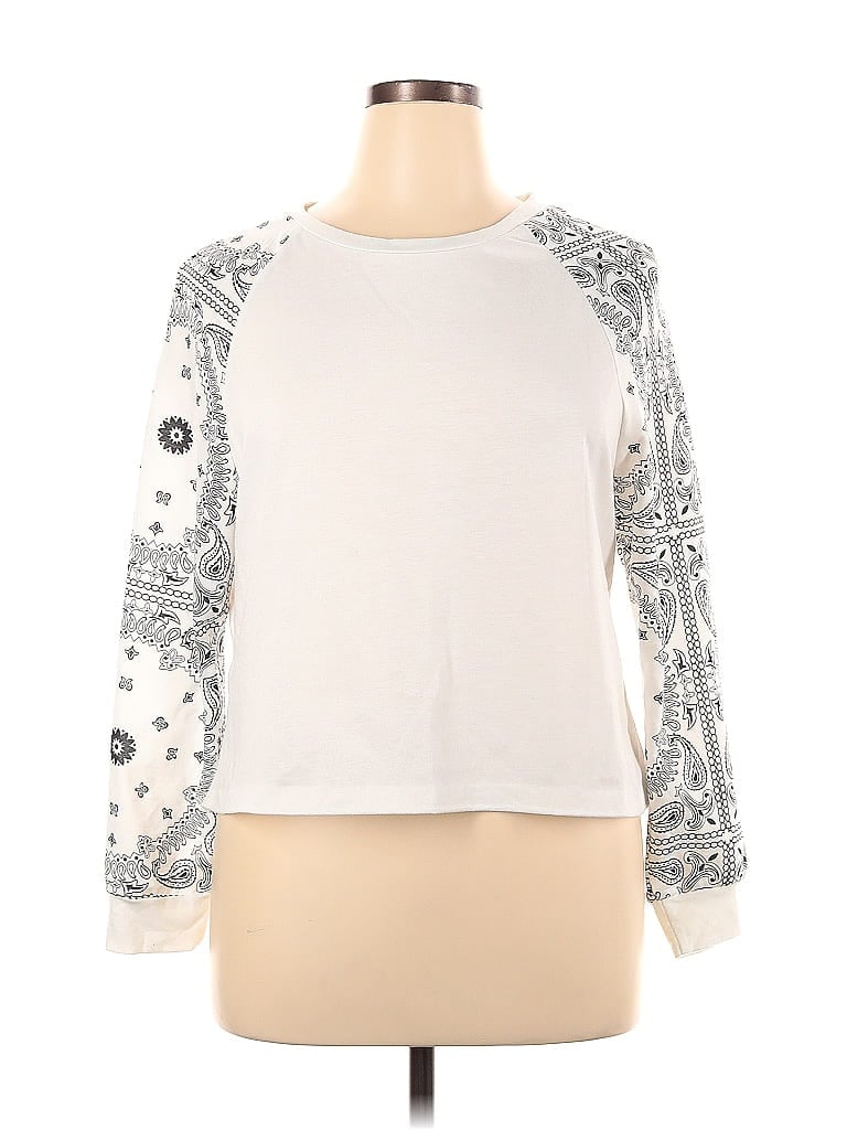 Pre-owned Shein Curve Sweatshirt In White