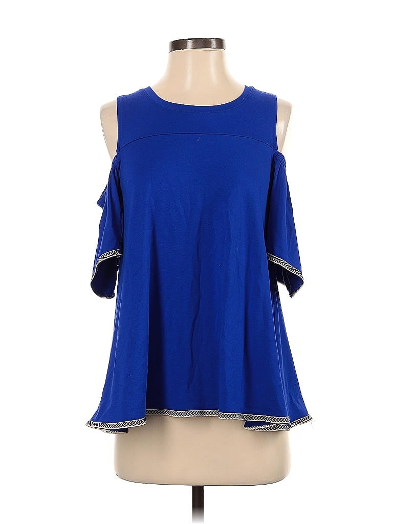 Cupio Blue Short Sleeve Blouse Size S - photo 1