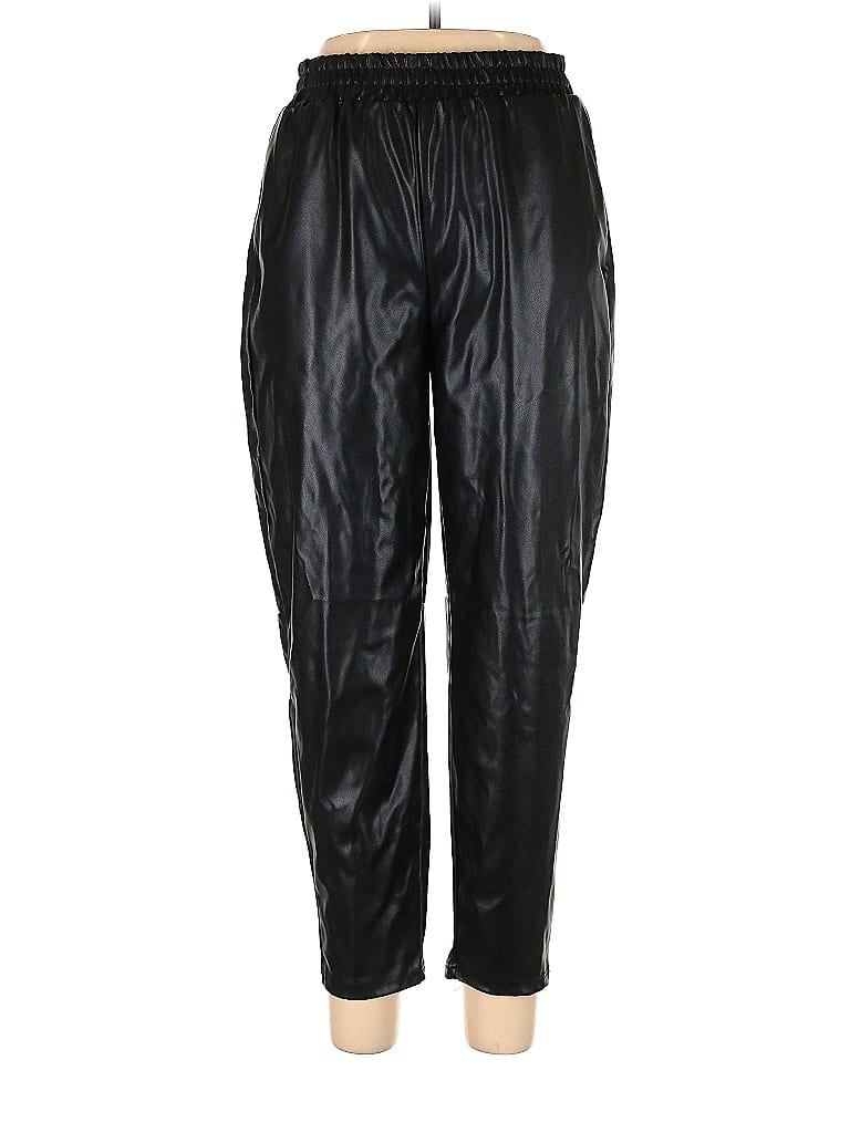 Pre-owned Fabletics Faux Leather Pants In Black