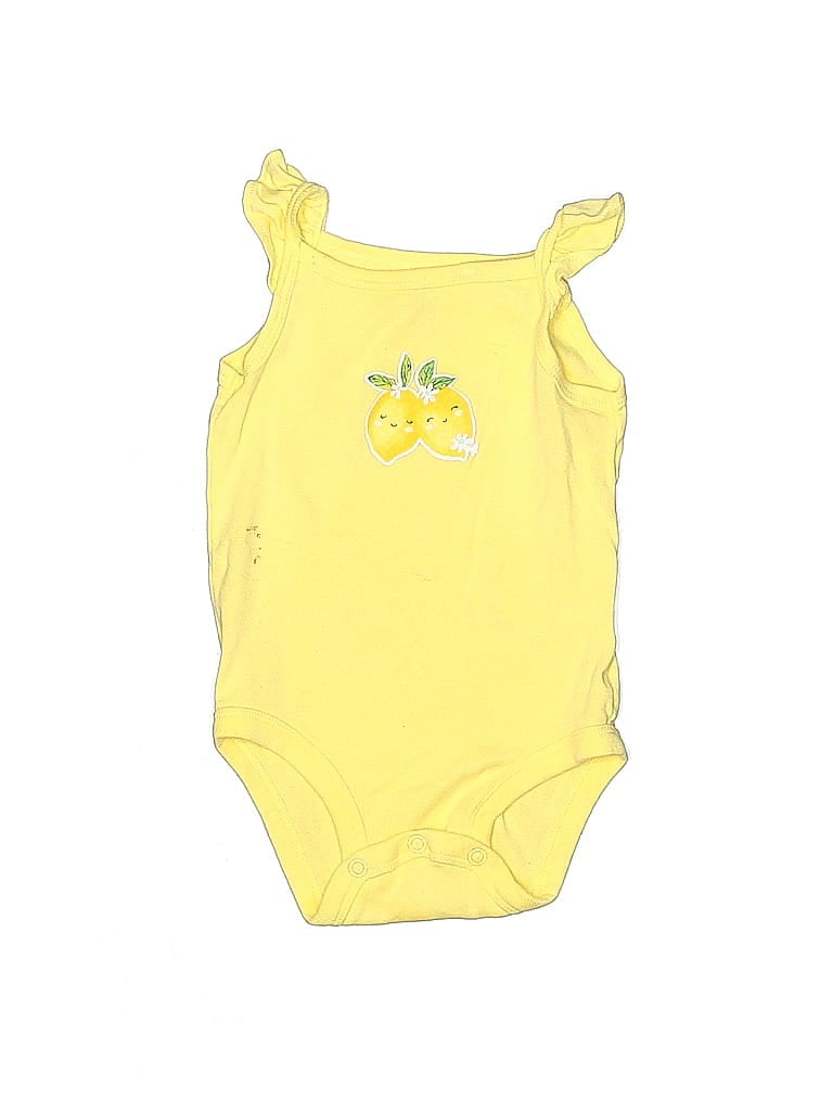 Pre-owned Carter's Babies' Short Sleeve Onesie In Yellow