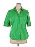 New York & Company Green Short Sleeve Button-Down Shirt Size XL - photo 1
