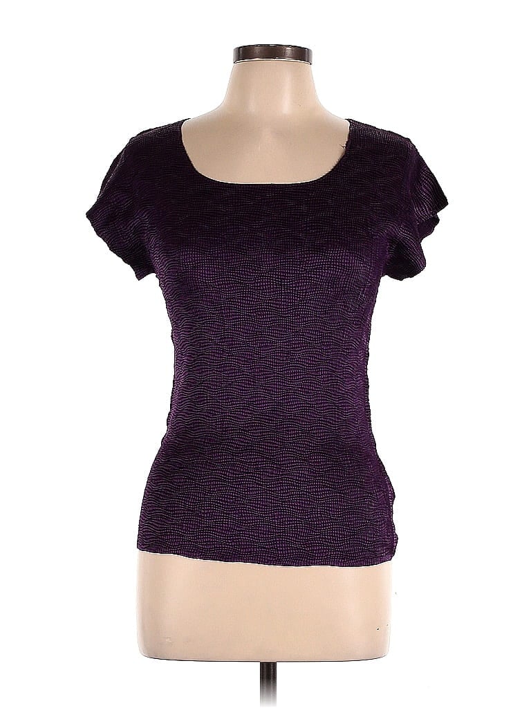 DressBarn 100% Polyester Purple Short Sleeve Top Size L - photo 1