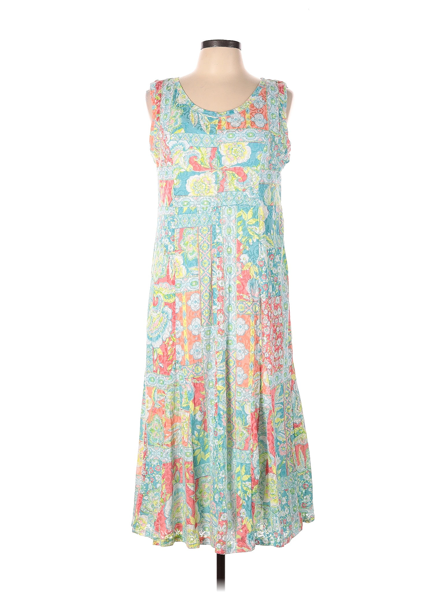 Ruby Rd Dresses Ruby Rd. Floral Motif Paisley Tropical Teal Casual Dress Size L - 67% ...