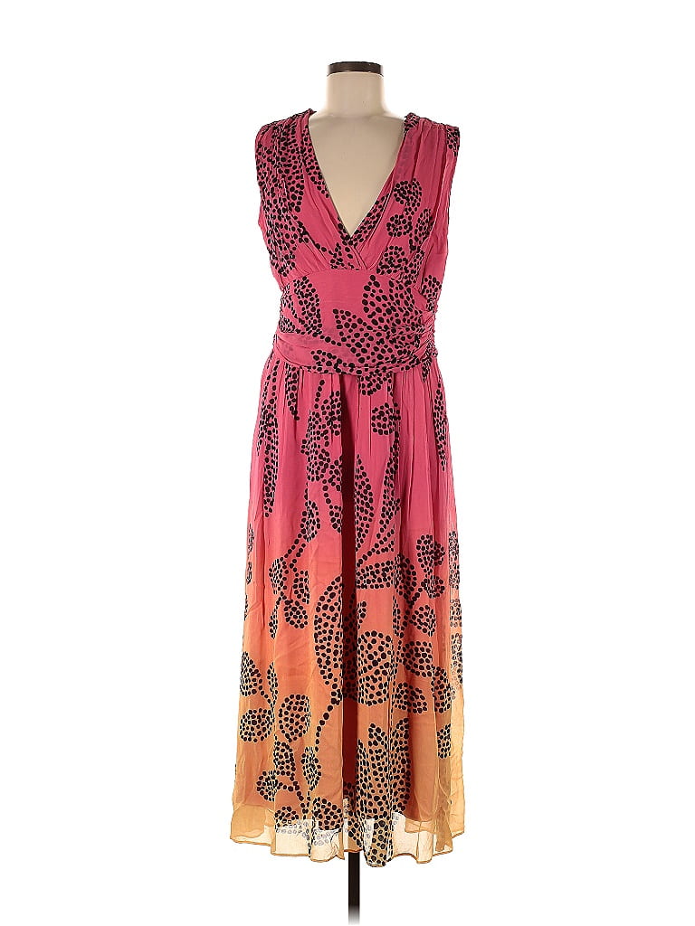 Verb by Pallavi Singhee 100% Viscose Floral Motif Paisley Orange Casual Dress Size M - photo 1