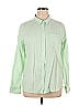 Gap Outlet 100% Cotton Color Block Ombre Green Long Sleeve Button-Down Shirt Size XL - photo 1