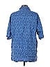 Assorted Brands Jacquard Damask Paisley Batik Brocade Blue 3/4 Sleeve Button-Down Shirt Size L - photo 2