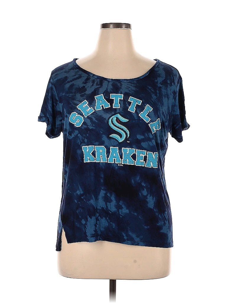 Majestic Batik Tie-dye Blue Short Sleeve T-Shirt Size XL - photo 1