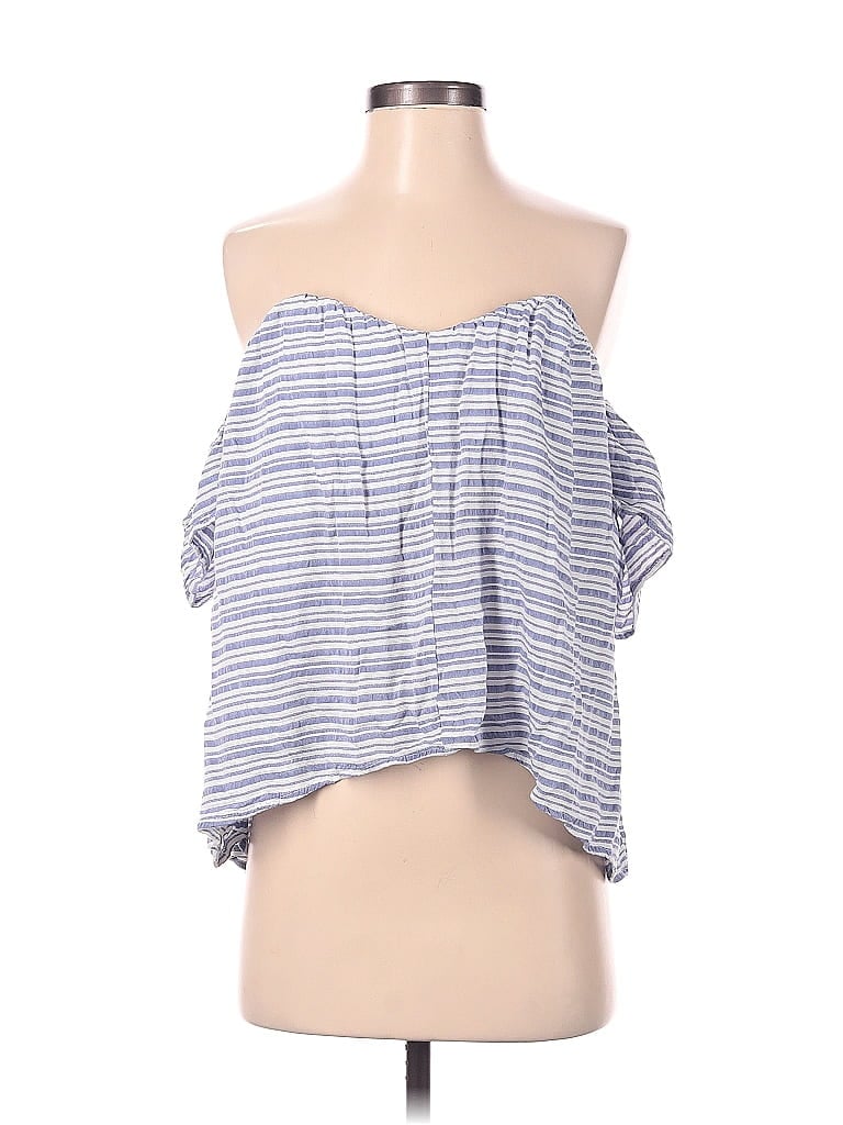 Pre-owned Blue Rain Short Sleeve Blouse In Blue