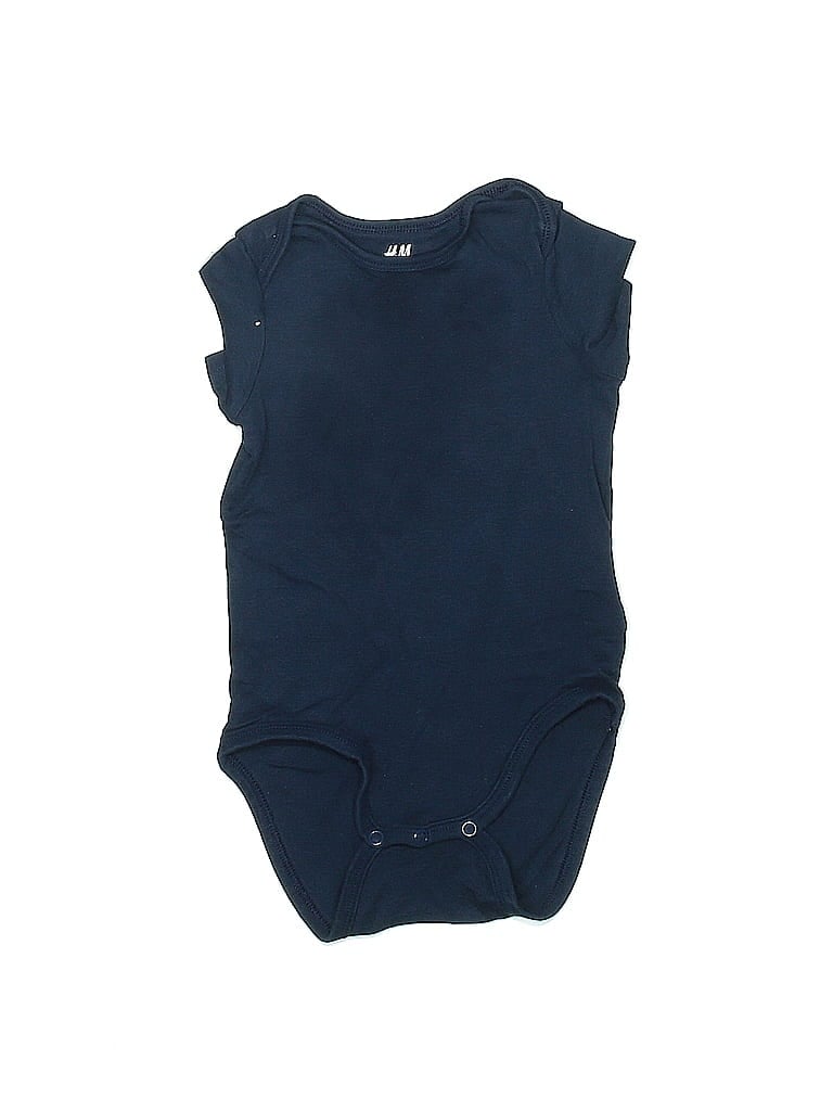 Pre-owned H&m Babies' Short Sleeve Onesie In Blue