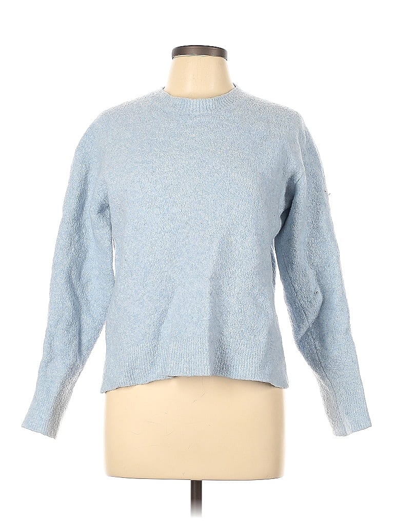Nanushka Marled Blue Wool Pullover Sweater Size L - photo 1