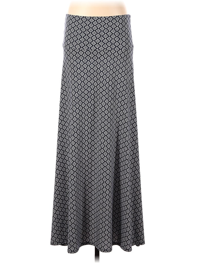 Lularoe Chevron-herringbone Polka Dots Gray Blue Casual Skirt Size S - photo 1