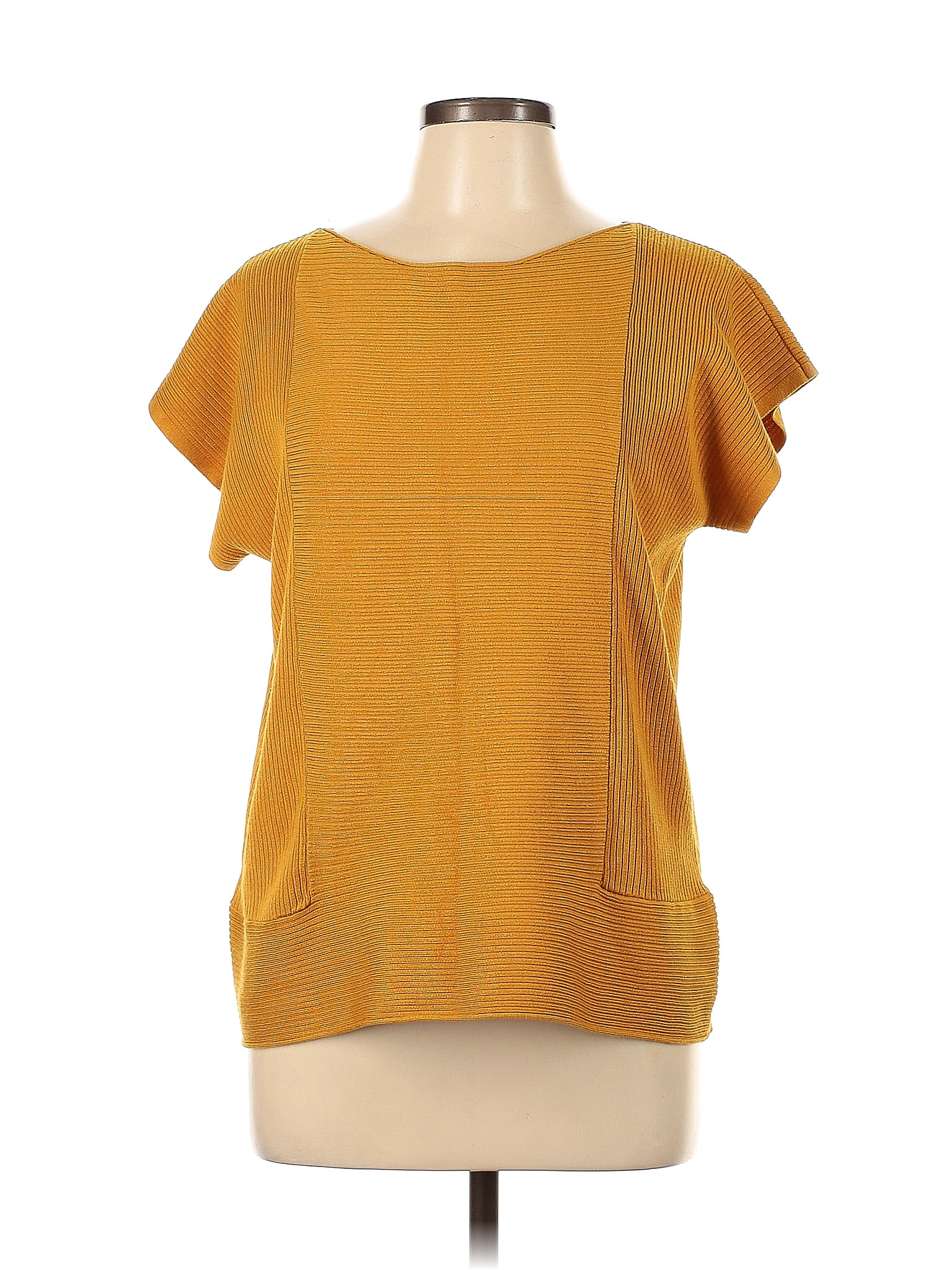 Cable And Gauge Yellow Short Sleeve Blouse Size L 27 Off Thredup