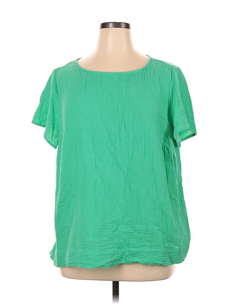 J Jill 100 Cotton Green Short Sleeve Top Size Xl 67 Off Thredup