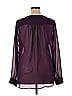 Dots 100% Polyester Color Block Purple Long Sleeve Blouse Size XL - photo 2