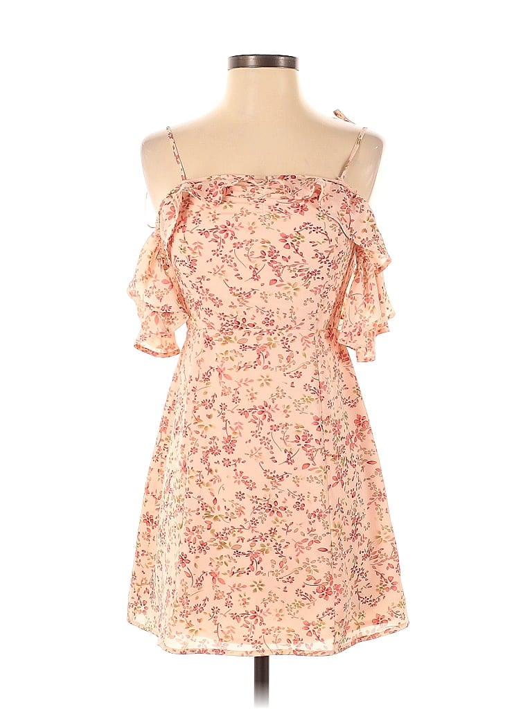 For Love & Lemons 100% Polyester Floral Motif Floral Pink Casual Dress Size S - photo 1