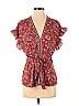 Max Studio 100% Polyester Red Short Sleeve Blouse Size S - photo 1