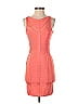 Bebe Grid Orange Casual Dress Size S - photo 1