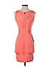 Bebe Grid Orange Casual Dress Size S - photo 2