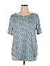 Ann Taylor LOFT 100% Linen Blue Short Sleeve T-Shirt Size XL - photo 1