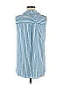 Pleione 100% Polyester Stripes Blue Sleeveless Blouse Size M - photo 2