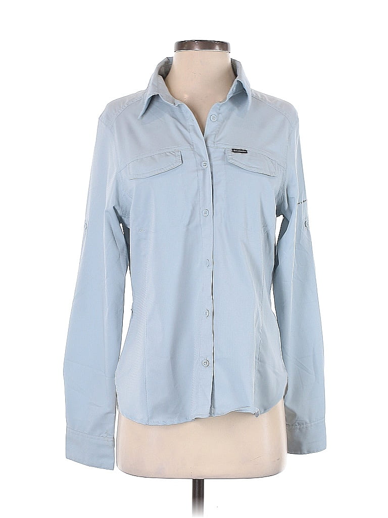 Columbia 100% Polyester Blue Long Sleeve Blouse Size S - photo 1