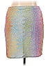 Nasty Gal Inc. Jacquard Marled Acid Wash Print Brocade Graphic Color Block Ombre Tie-dye Silver Casual Skirt Size 14 - photo 2