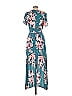 Staccato 100% Rayon Floral Motif Floral Tropical Teal Casual Dress Size L - photo 2