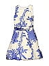 Boden 100% Cotton Floral Motif Jacquard Blue Special Occasion Dress Size 4 - photo 1