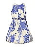 Boden 100% Cotton Floral Motif Jacquard Blue Special Occasion Dress Size 4 - photo 2