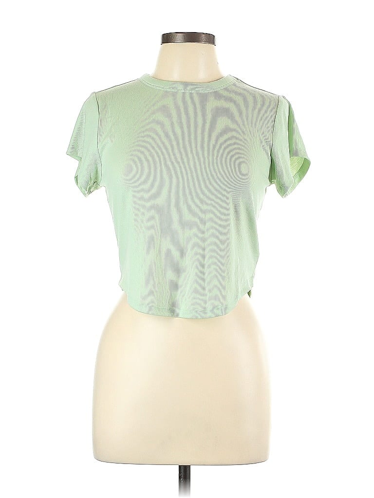Gap Fit Solid Green Short Sleeve T-Shirt Size L (Petite) - photo 1