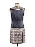 Theory Houndstooth Jacquard Marled Grid Tweed Graphic Gray Casual Dress Size 6 - photo 2