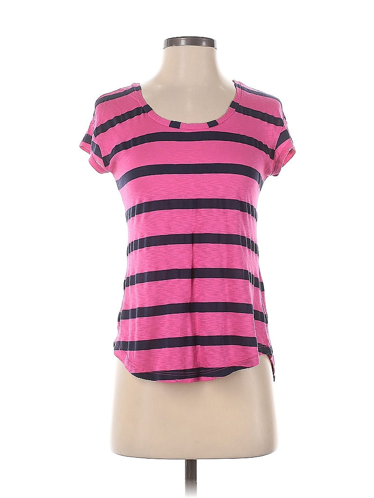 Splendid Stripes Pink Short Sleeve T-Shirt Size S - photo 1