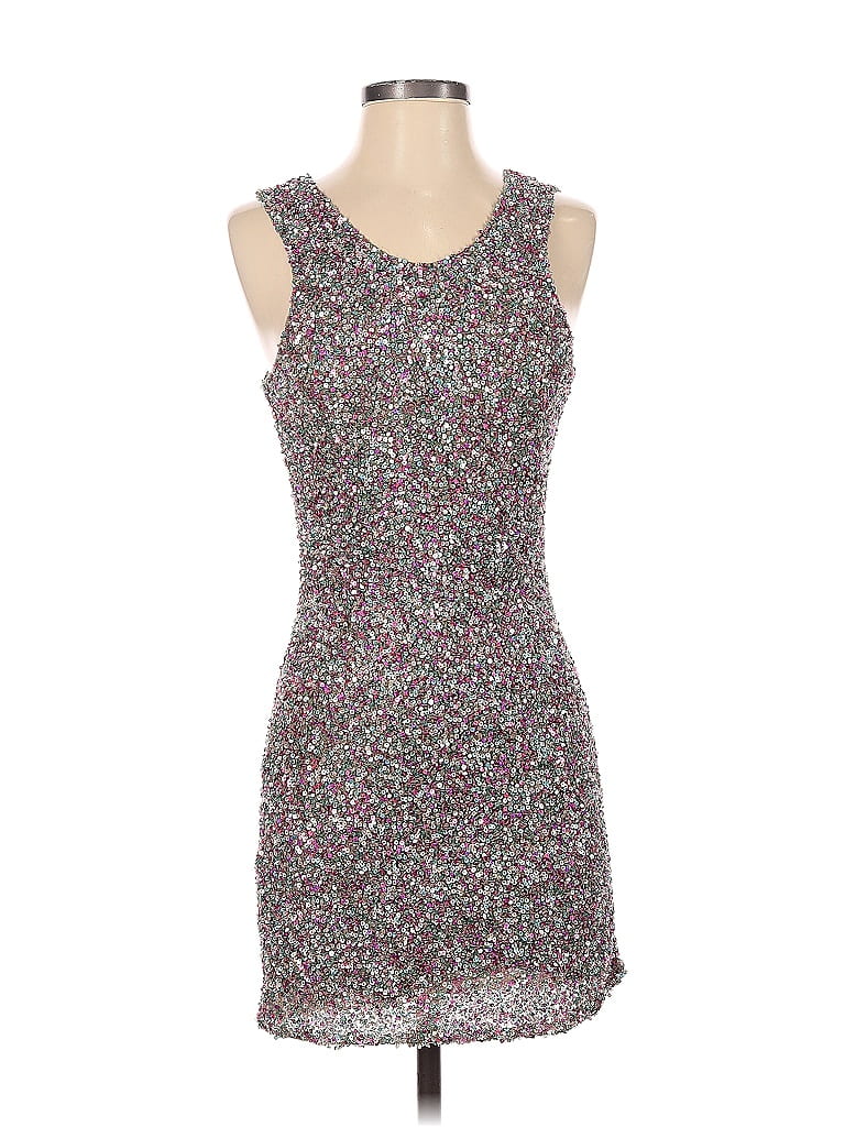 Parker 100% Viscose Marled Tweed Paint Splatter Print Silver Cocktail ...