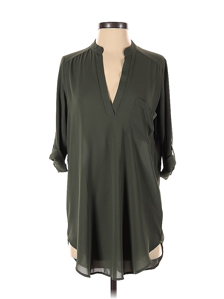All in Favor 100% Polyester Green Long Sleeve Blouse Size S - photo 1